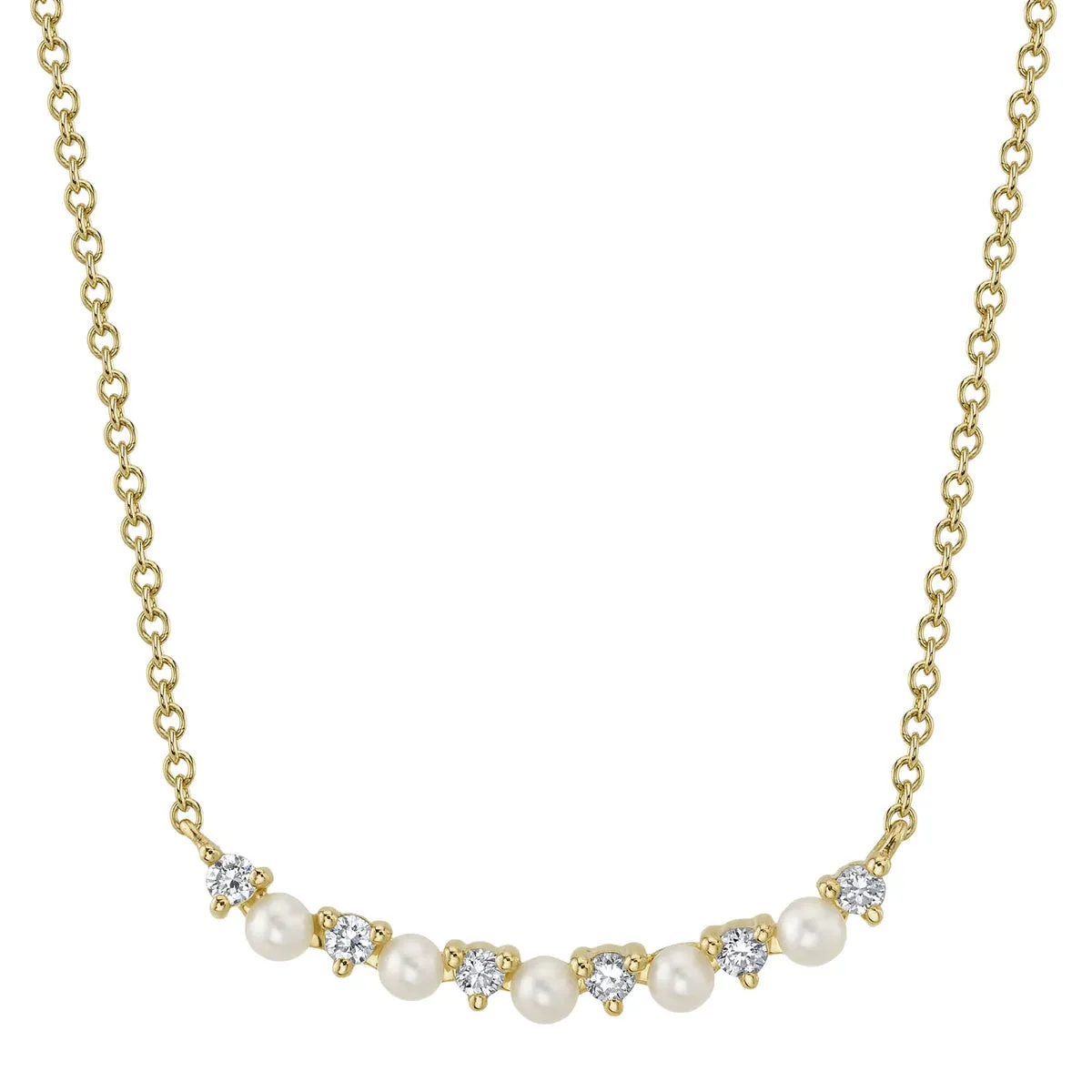 0.12 Ct Diamond & Cultured Pearl Necklace SC55023346