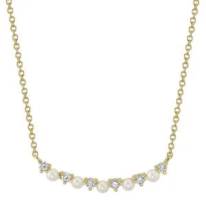 0.12 Ct Diamond & Cultured Pearl Necklace SC55023346
