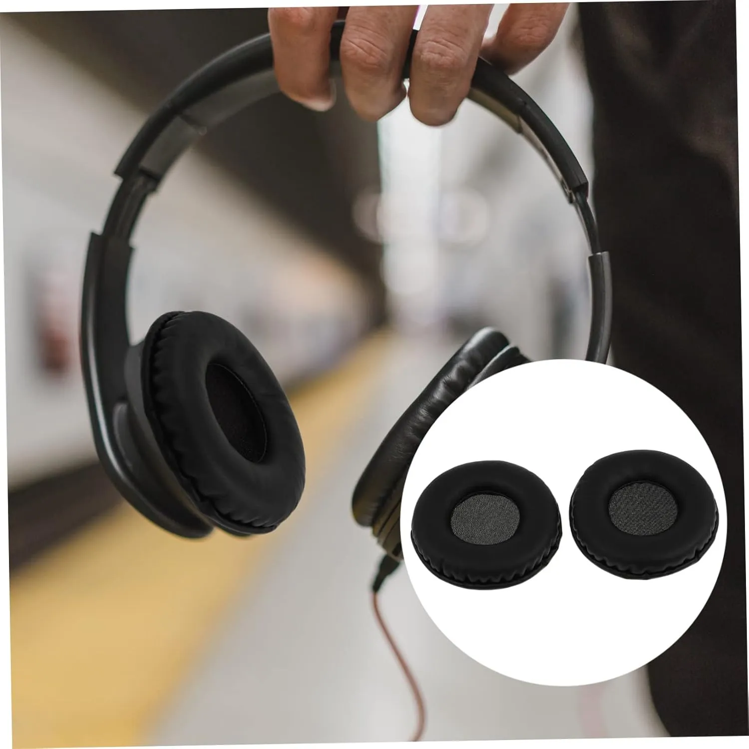 1 Pair Replacement Ear Pads for Headphones Soft Black Earpads Cushion Covers for Enhanced Comfort and Sound Isolation