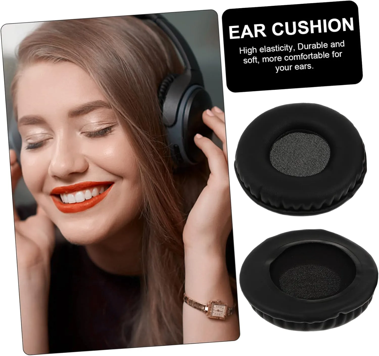1 Pair Replacement Ear Pads for Headphones Soft Black Earpads Cushion Covers for Enhanced Comfort and Sound Isolation