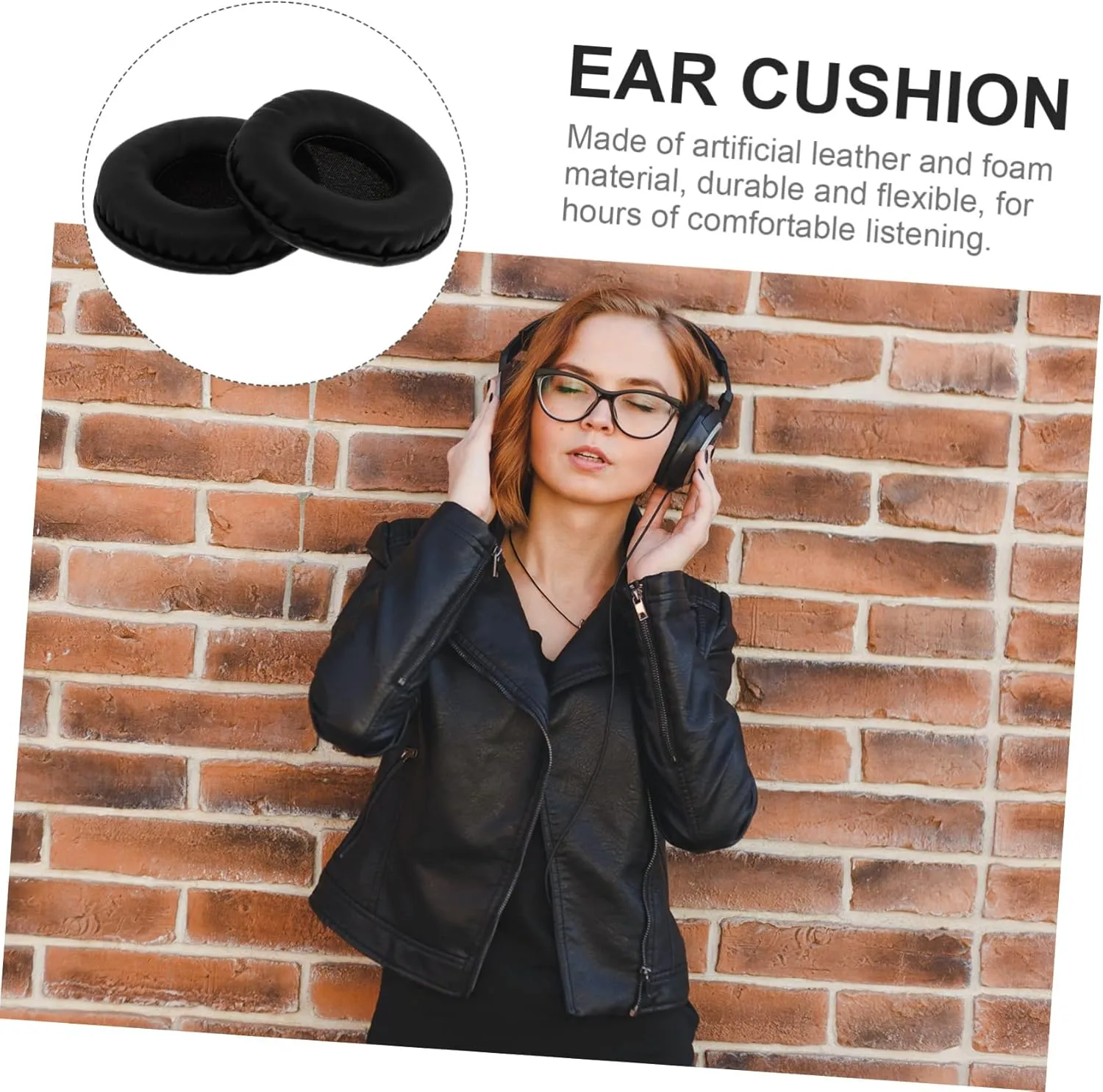 1 Pair Replacement Ear Pads for Headphones Soft Black Earpads Cushion Covers for Enhanced Comfort and Sound Isolation