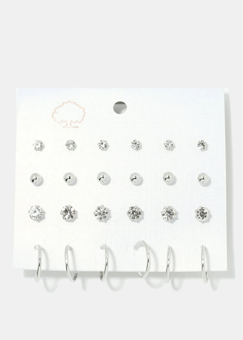 12-Pair Stud & Hoop Earrings