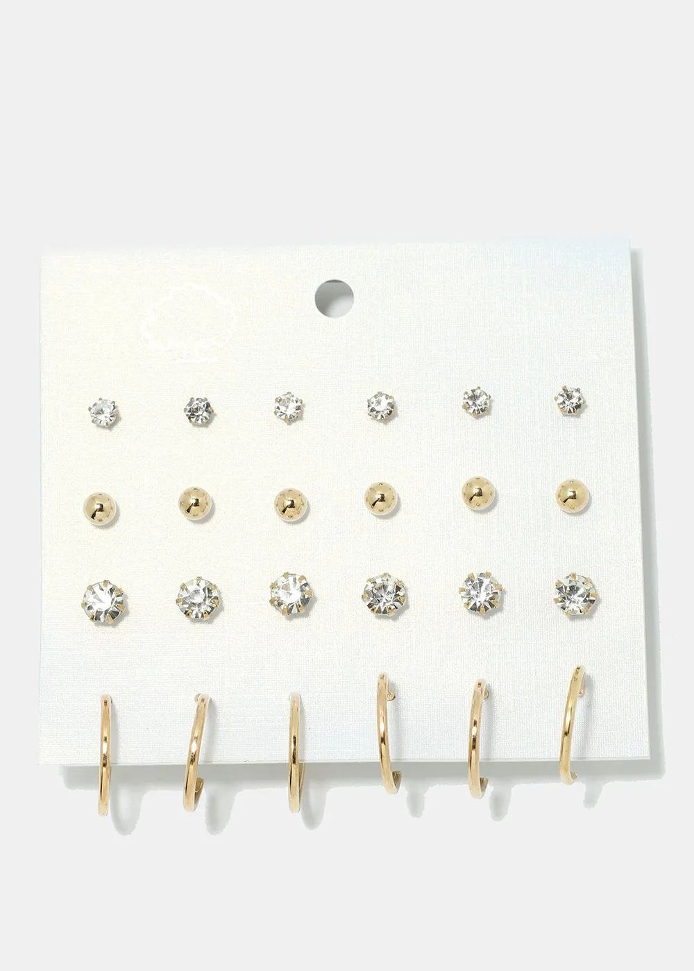 12-Pair Stud & Hoop Earrings