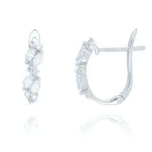 18ct White Gold 0.50ct Fancy Diamond Hoop Earrings