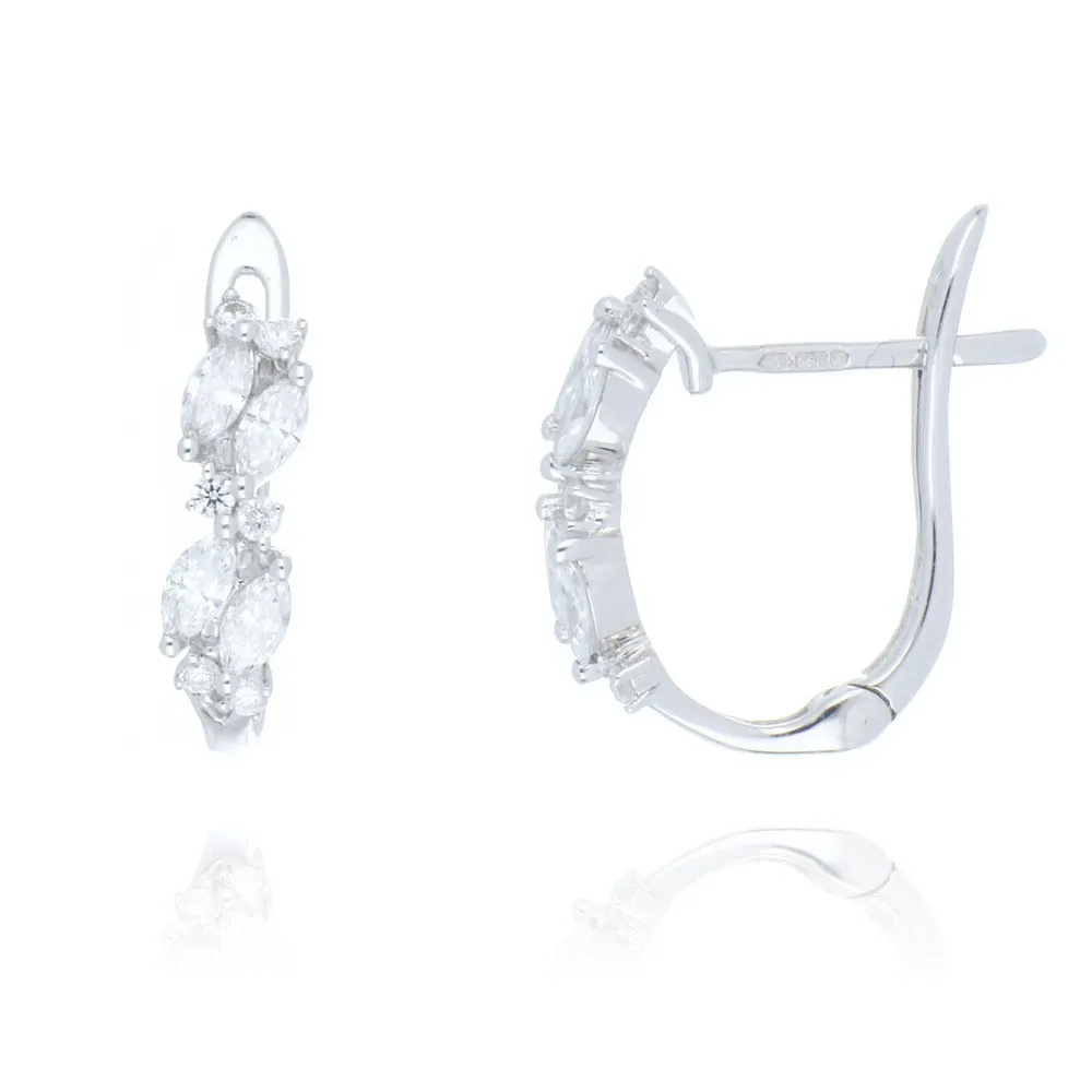18ct White Gold 0.50ct Fancy Diamond Hoop Earrings