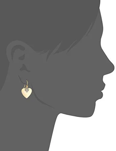 1928 Jewelry 14K Gold-Dipped And Clear Crystal Heart Drop Earrings