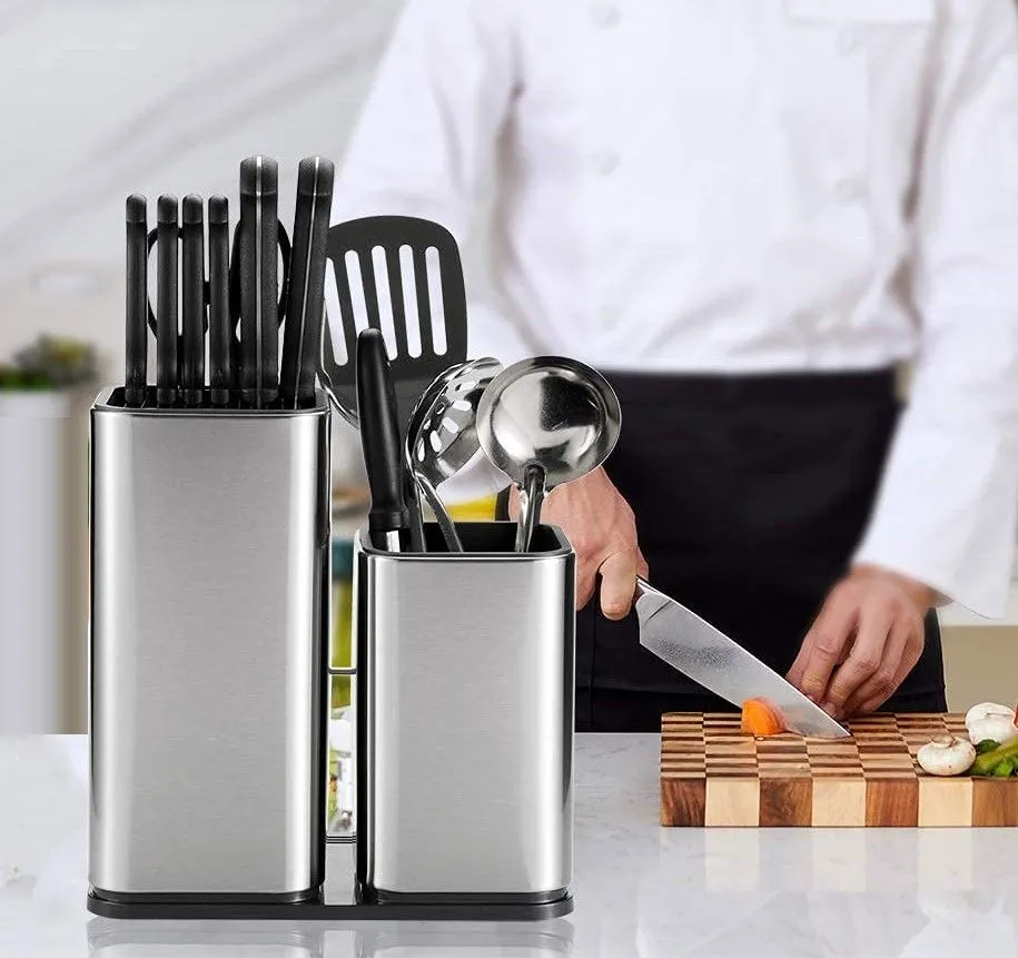 2-in-1 Stainless Steel Knife Holder for Kitchen