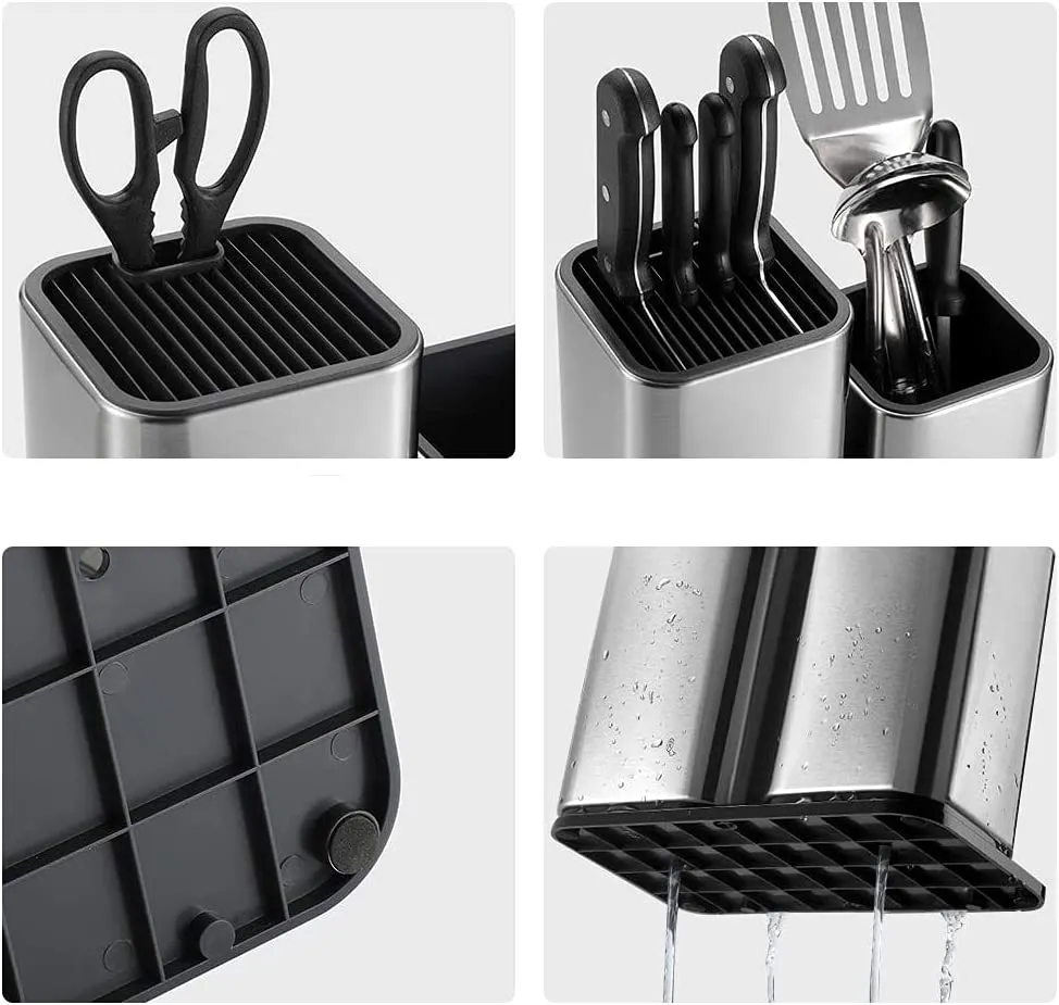 2-in-1 Stainless Steel Knife Holder for Kitchen