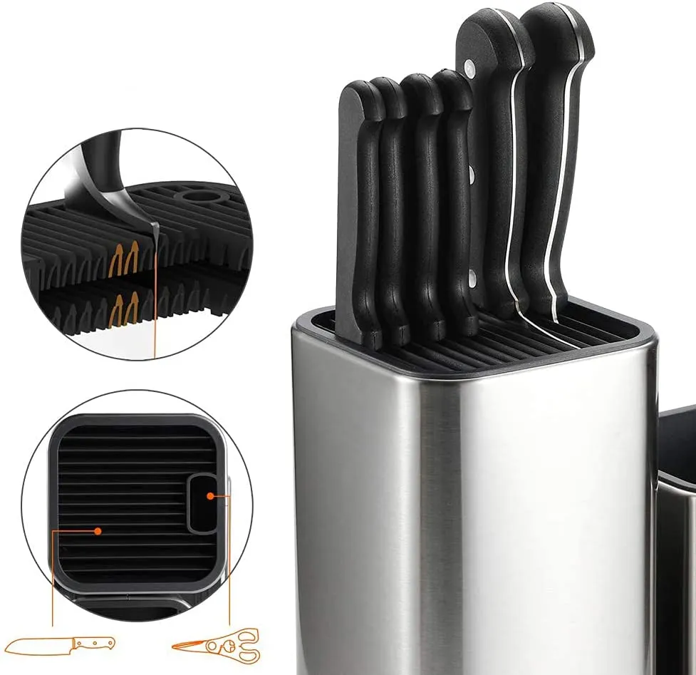 2-in-1 Stainless Steel Knife Holder for Kitchen