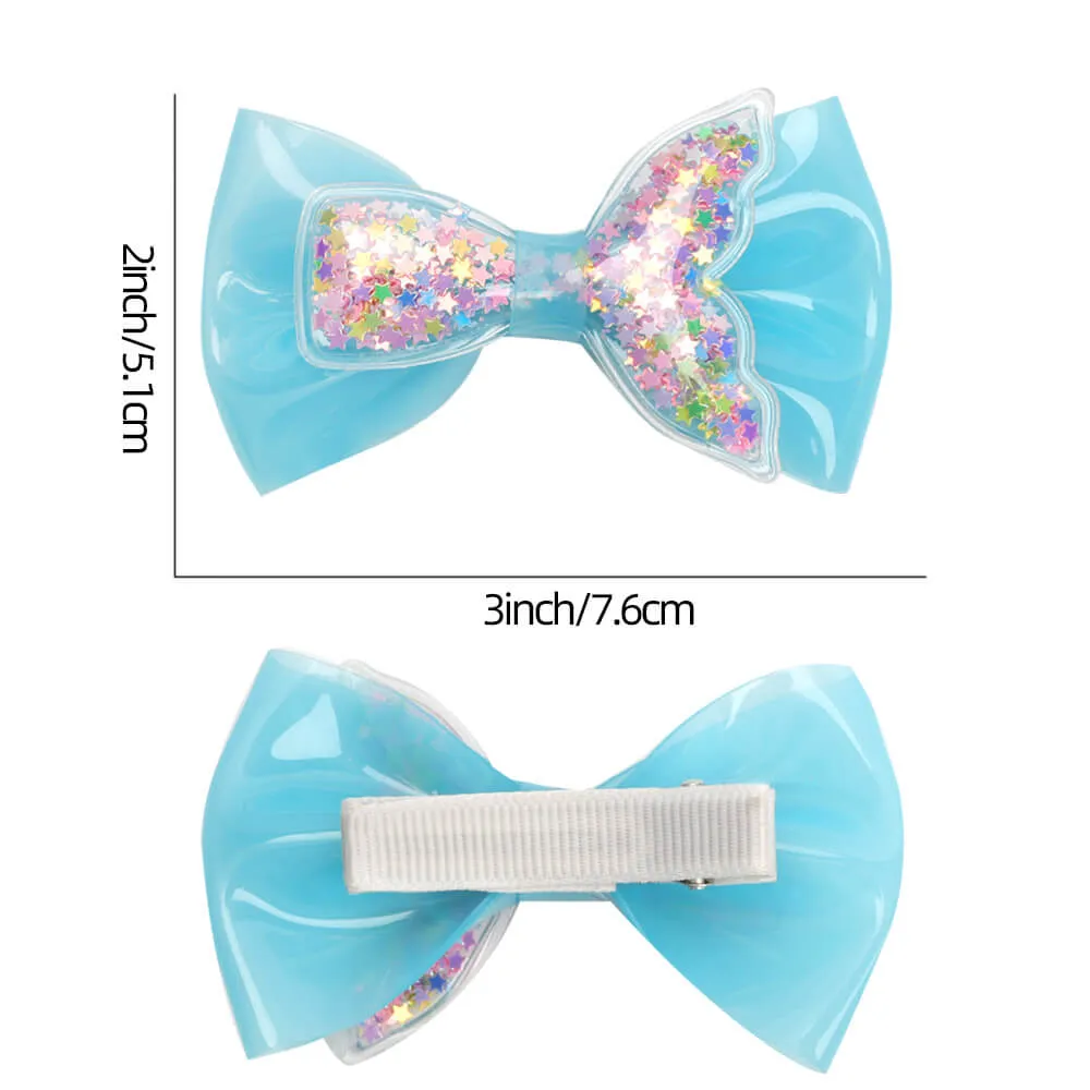 30Pcs Sequin Fishtail Candy Color Jelly Bows