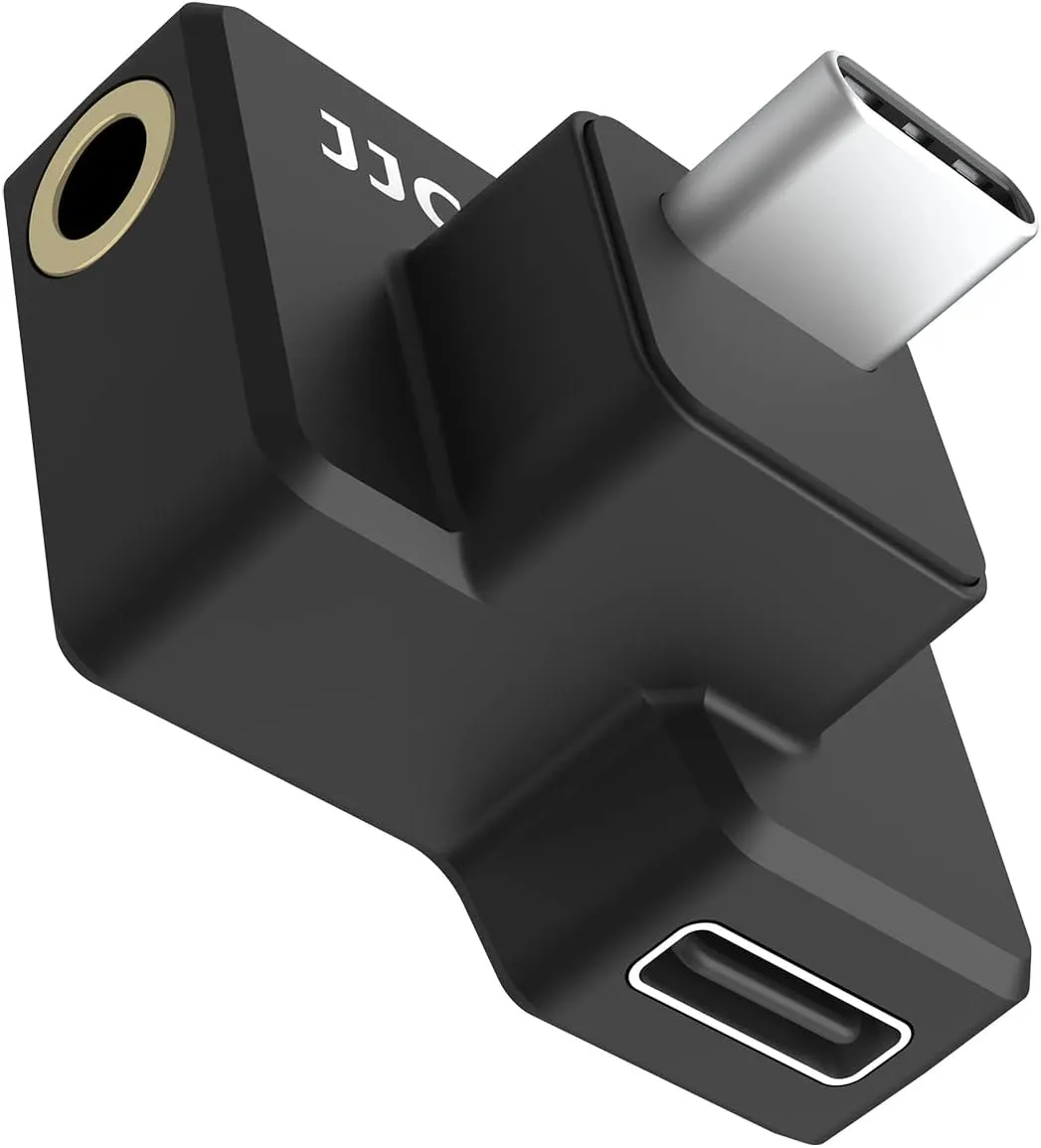 3.5mm Audio Mic & USB-C Adapter Accessories for DJI Osmo Action 1 Camera (Only) with 3.5mm Microphones Jack & USB-C Connector