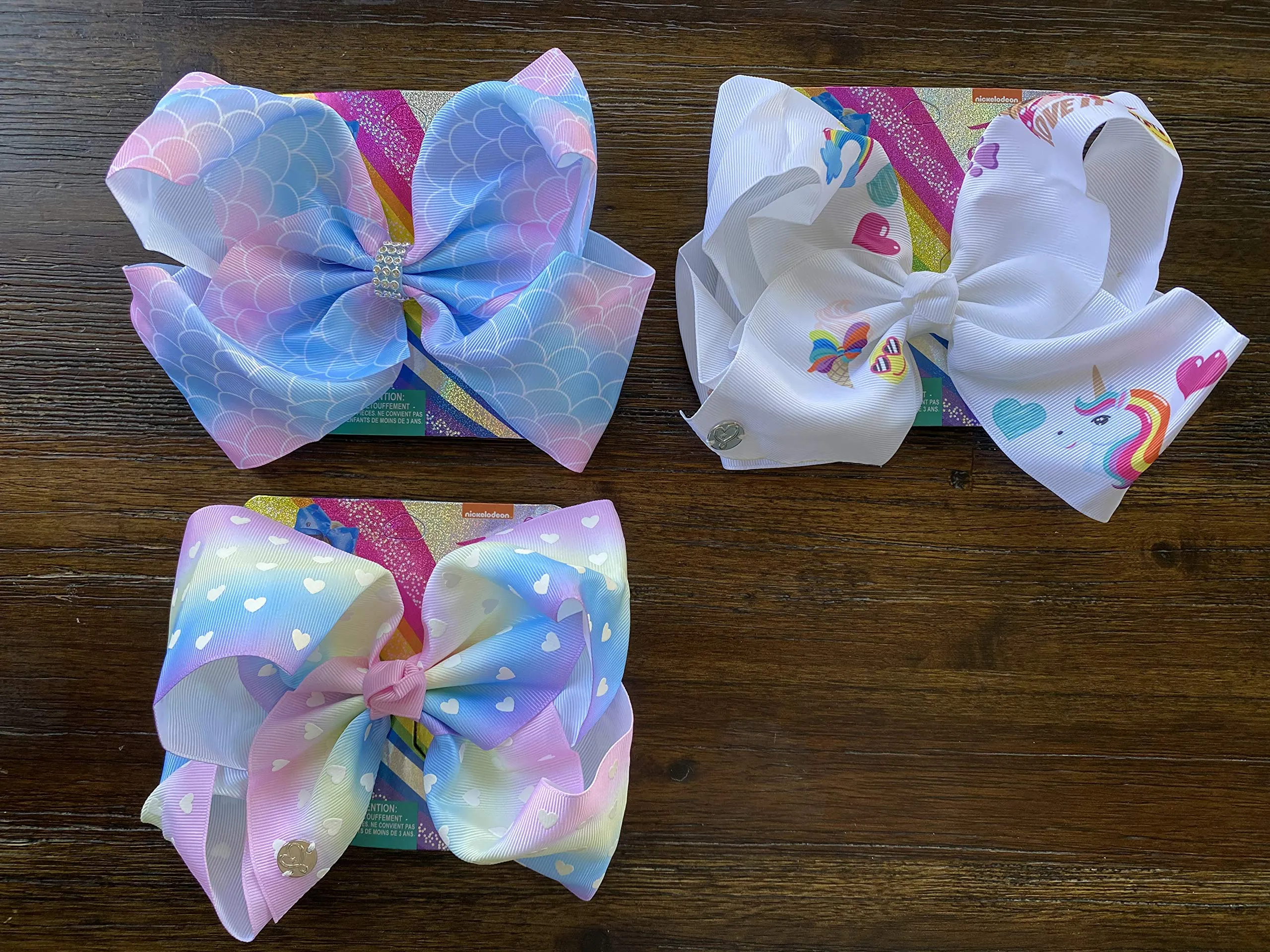 3Pcs 8 INCH Large JOJO Hair Bows Ribbon Hair Bow Alligator Clips
