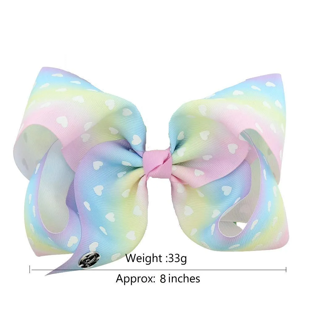 3Pcs 8 INCH Large JOJO Hair Bows Ribbon Hair Bow Alligator Clips