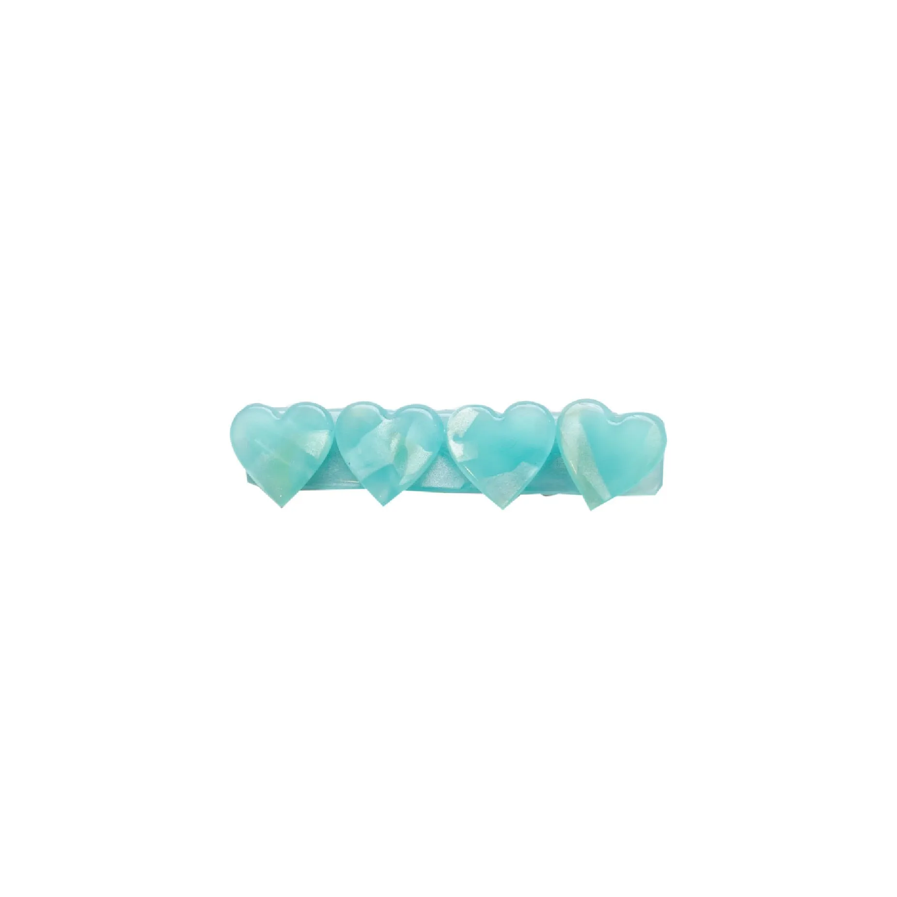 4 Heart Bar Acrylic Hair Clip - 28 Solid Colors