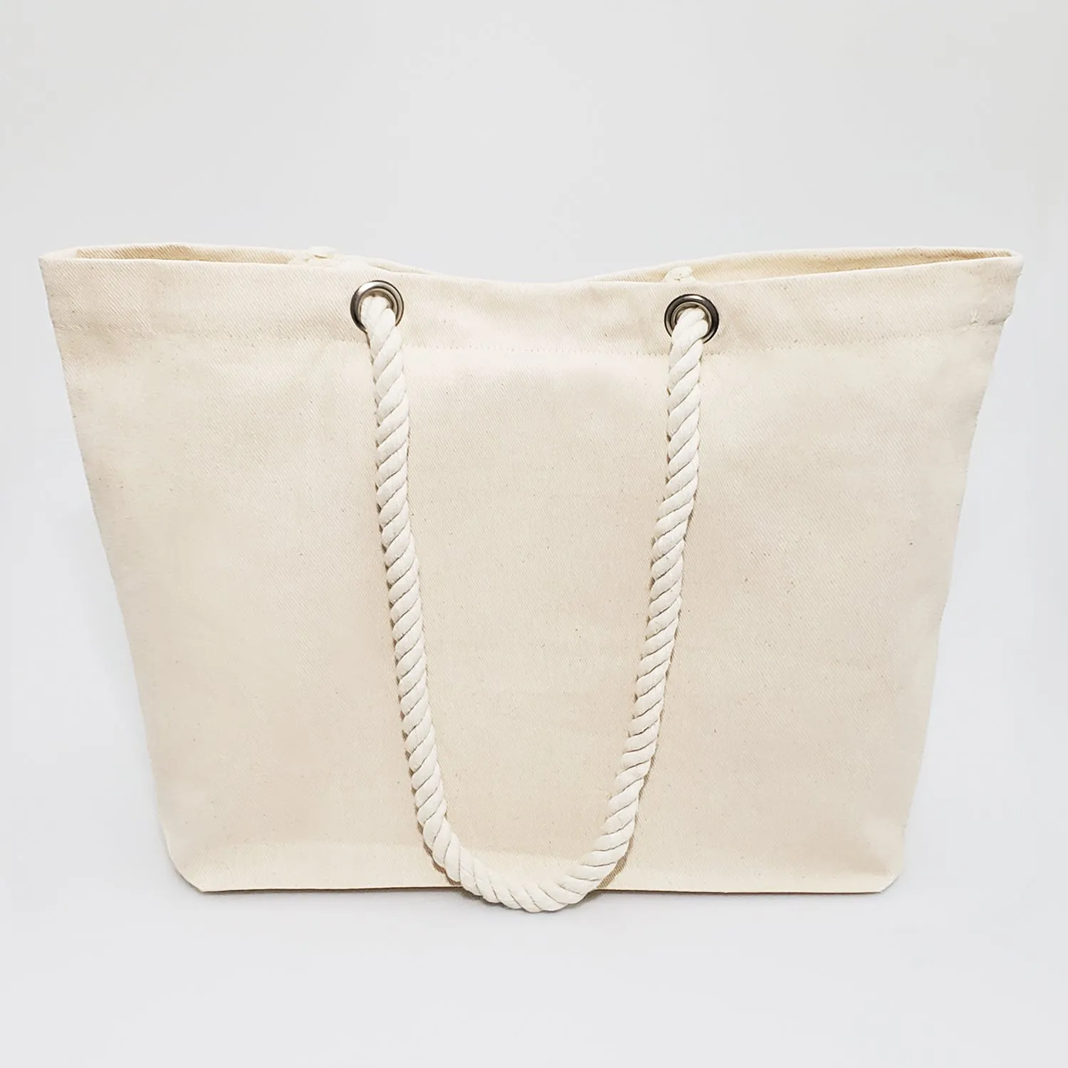 42 ct Large Canvas Beach Tote Bag with Fancy Rope Handles - By Case