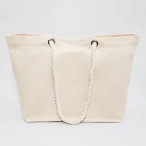 42 ct Large Canvas Beach Tote Bag with Fancy Rope Handles - By Case