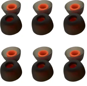 6 Pairs Premium Ear Tips for JBL Tune TWS Earbuds in Ear Tips, Soft Silicone Washable Secure fit for June 230NC TWS/Tune 125TWS /Tune 130NC TWS Free X, Fit in Case, Buds Tips Black, Large