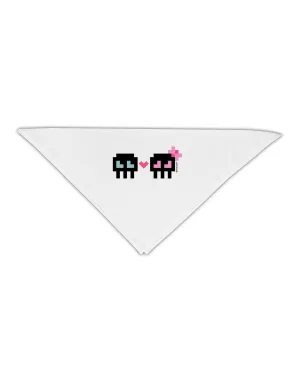 8-Bit Skull Love - Boy and Girl Adult 19&#x22; Square Bandana