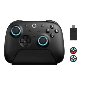 8BitDo Ultimate 2 Bluetooth Controller with TMR Joysticks for Switch, Windows PC, Gaming Controller with Switchable Hall Effect/Tactile Triggers, RGB Fire Ring, Charging Dock,Vibration and Motion control (Black, Ultimate 2 Bluetooth)