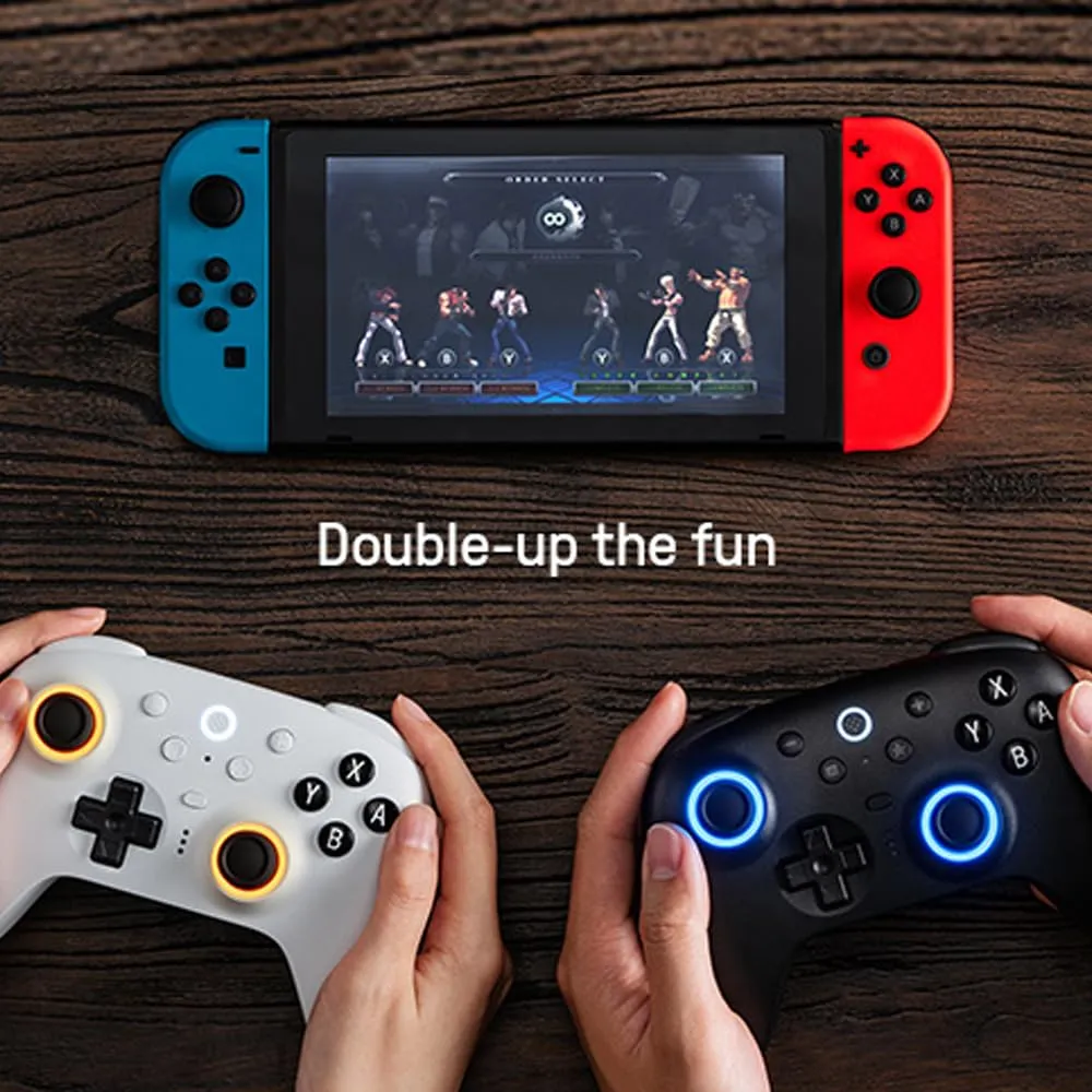 8BitDo Ultimate 2 Bluetooth Controller with TMR Joysticks for Switch, Windows PC, Gaming Controller with Switchable Hall Effect/Tactile Triggers, RGB Fire Ring, Charging Dock,Vibration and Motion control (Black, Ultimate 2 Bluetooth)