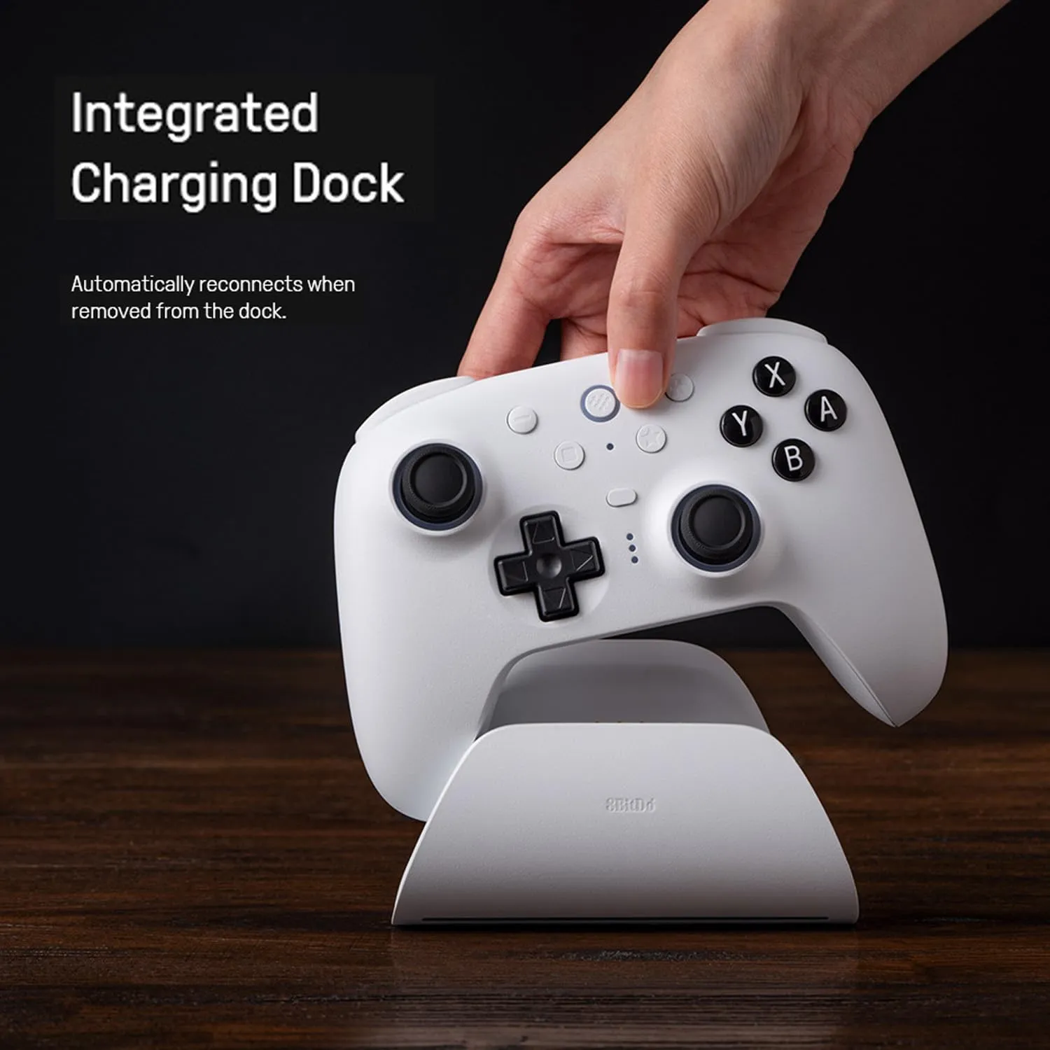 8BitDo Ultimate 2 Bluetooth Controller with TMR Joysticks for Switch, Windows PC, Gaming Controller with Switchable Hall Effect/Tactile Triggers, RGB Fire Ring, Charging Dock,Vibration and Motion control, White