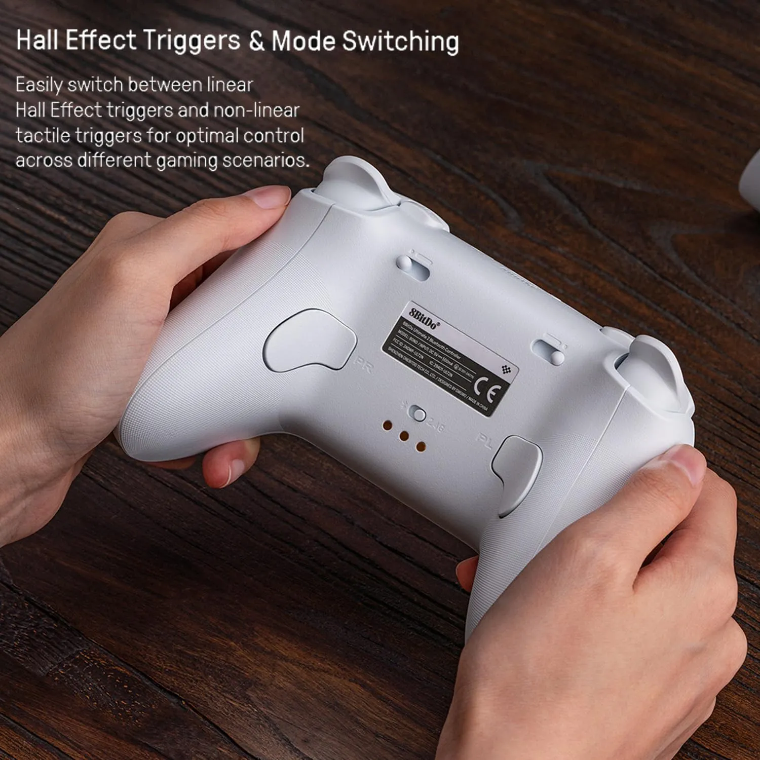 8BitDo Ultimate 2 Bluetooth Controller with TMR Joysticks for Switch, Windows PC, Gaming Controller with Switchable Hall Effect/Tactile Triggers, RGB Fire Ring, Charging Dock,Vibration and Motion control, White