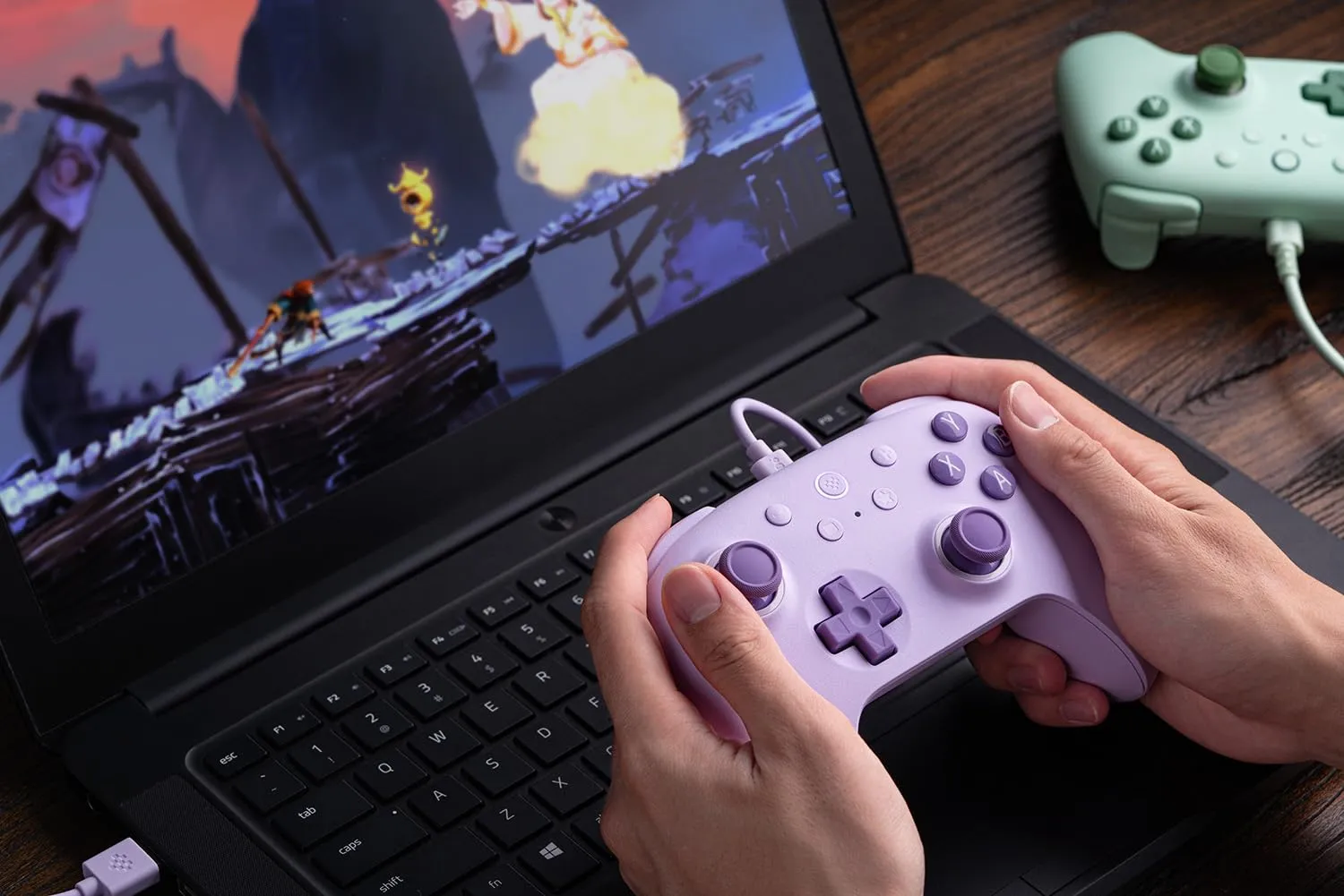8Bitdo Ultimate 2C Wired Controller for Windows PC and Android, with 1000Hz Polling Rate, Hall Effect Joysticks and Hall Triggers, and Remappable L4/R4 Bumpers (Purple)