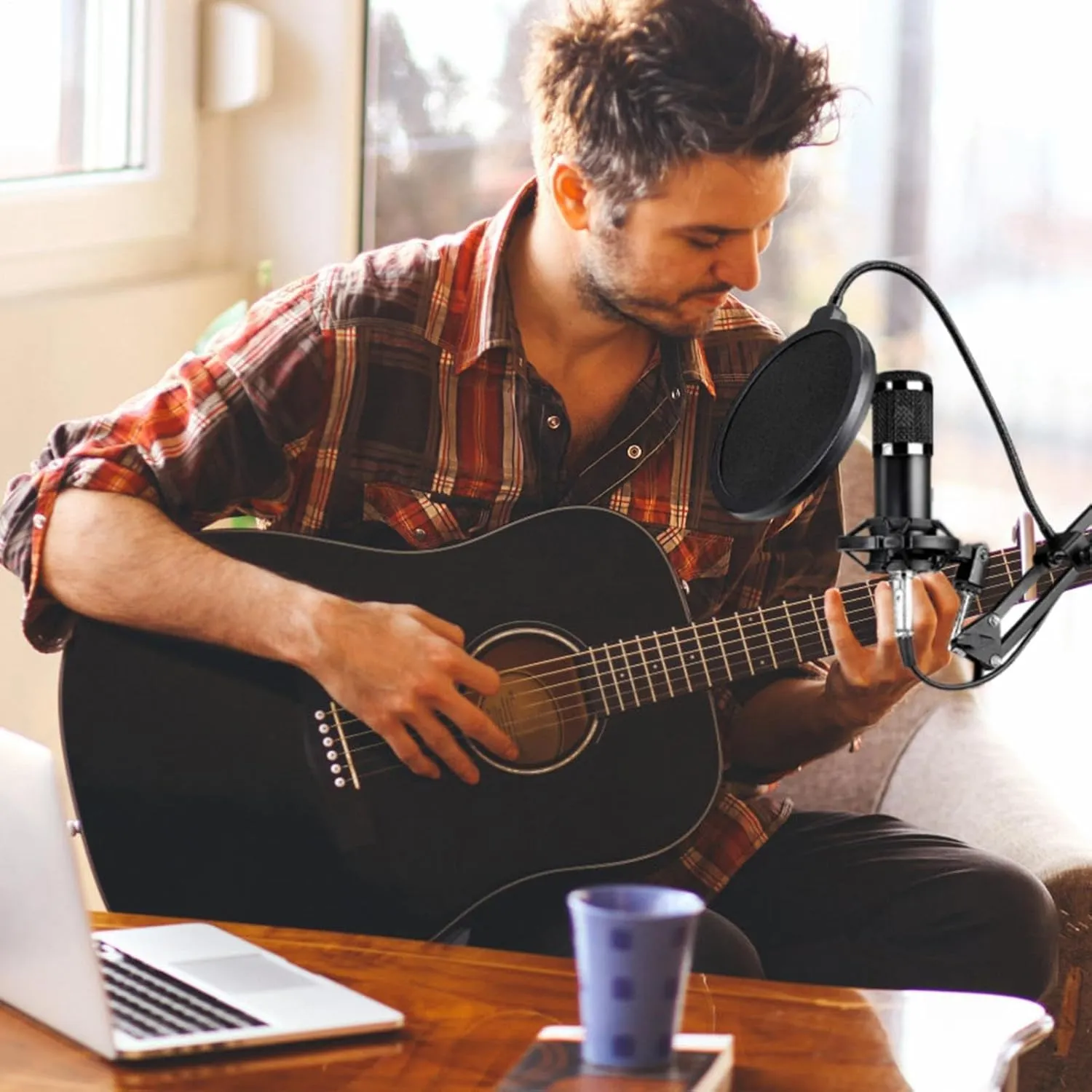 ABS Recording Microphone Set | Multipurpose Condenser Microphone Set | User Friendly Live Streaming Kit, Recording Studio Supplies for Anchors, Singers