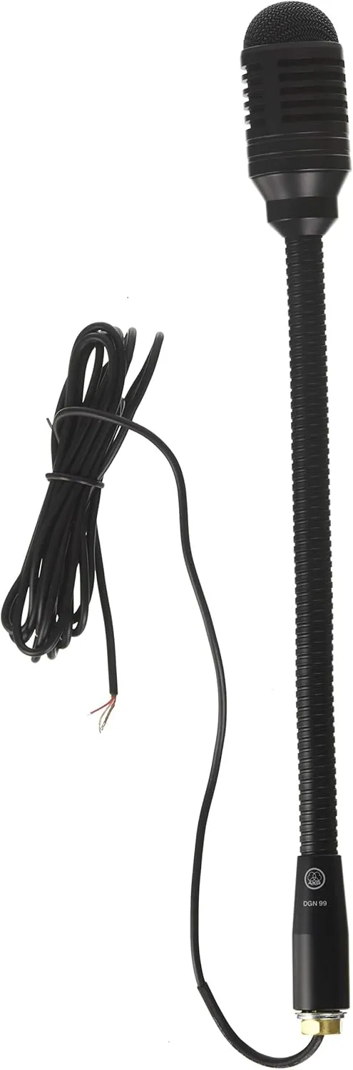 AKG Pro Audio DGN99 Dynamic Gooseneck Microphone with Open Cables for Universal Use such as General Public Address and Communication Use (6000H51010), Black