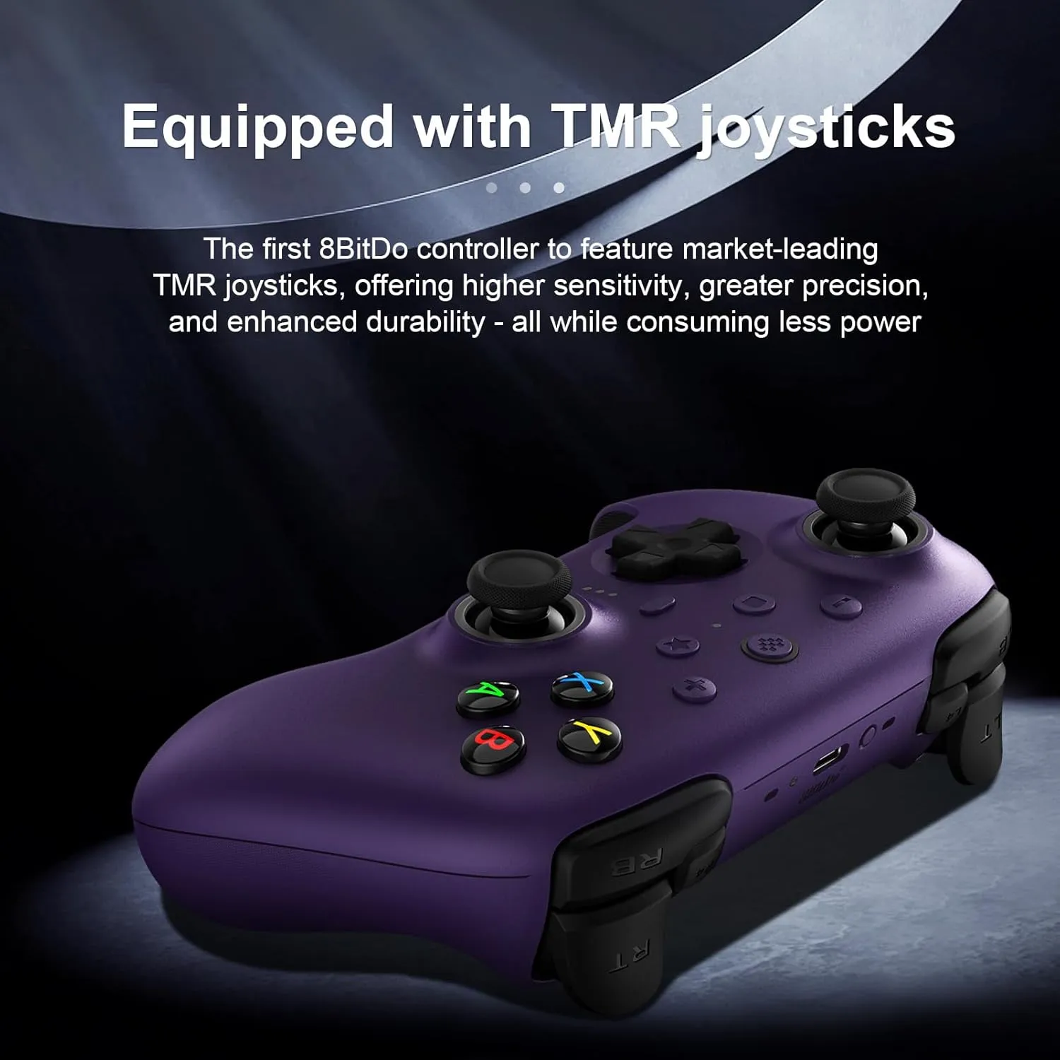AKNES 8BitDo Ultimate 2 Wireless Controller for Windows & Android, TMR Joysticks, 1000Hz Polling Rate, Tactile/Hall Triggers, Motion Control, Programmable L4/R4 Bumpers & 2 Back Paddle Buttons, Purple