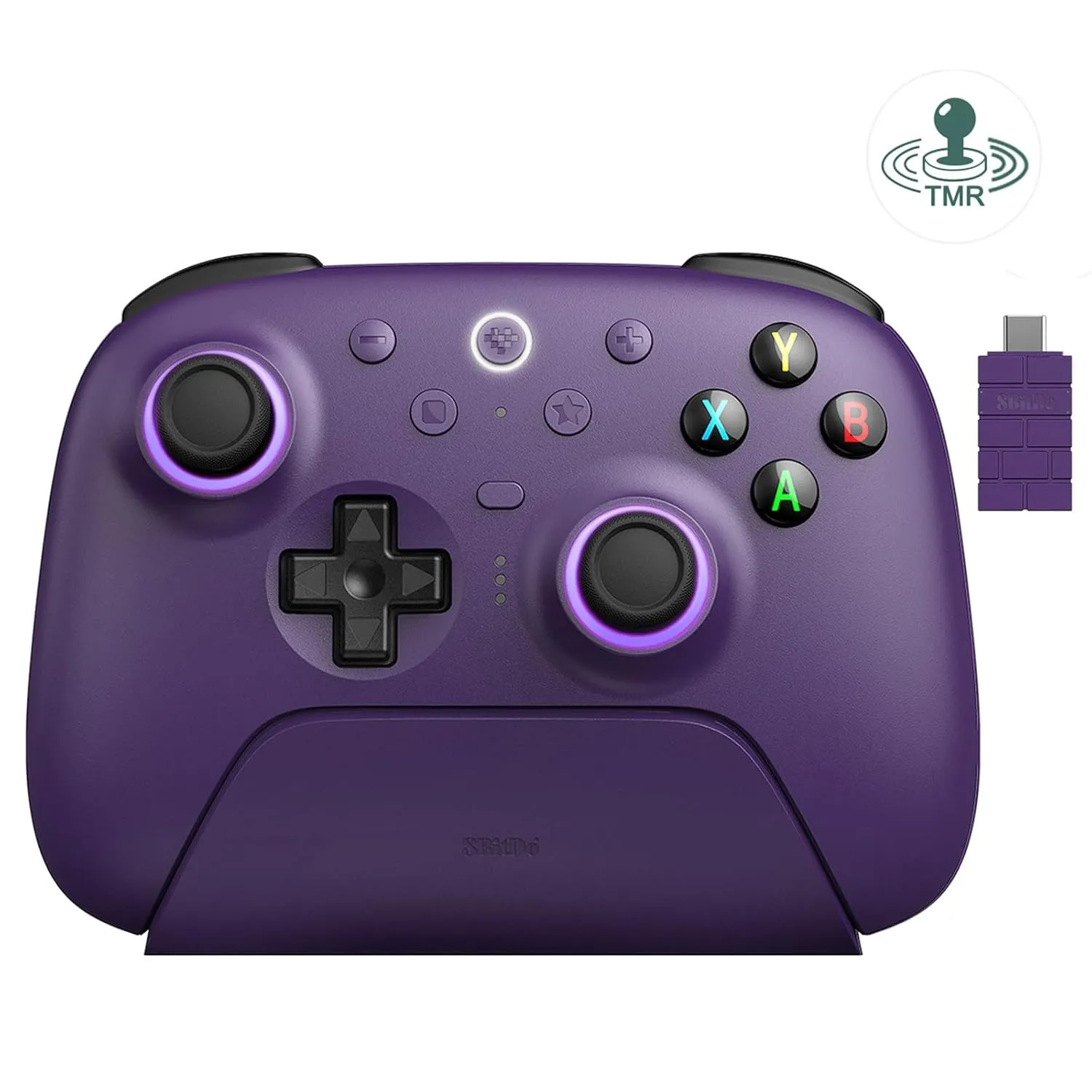 AKNES 8BitDo Ultimate 2 Wireless Controller for Windows & Android, TMR Joysticks, 1000Hz Polling Rate, Tactile/Hall Triggers, Motion Control, Programmable L4/R4 Bumpers & 2 Back Paddle Buttons, Purple