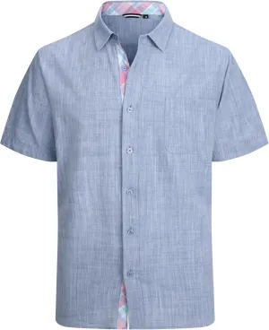 Alex Vando Mens Dress Shirts 4-Way Stretch Wrinkle Free Regular Fit Short Sleeve Men Button Down Shirt