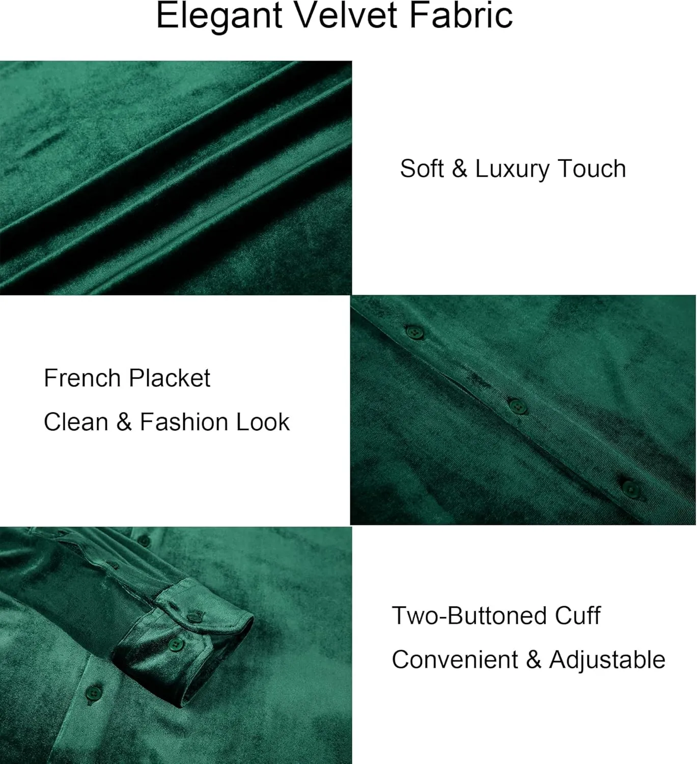 Alex Vando Mens Velvet Shirts Regular Fit Long Sleeve Soft Stretch Casual Button Down Shirt