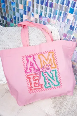 Amen In Color Canvas Jumbo Tote