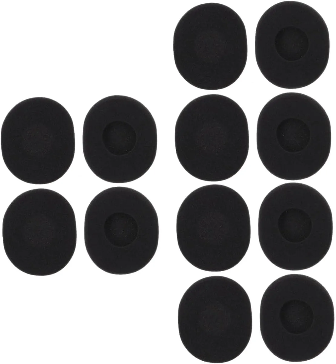 Angoily 12 Pcs Headphone Ear Pads Black Memory Foam Replacement Ear Cover for Headphones Comfortable