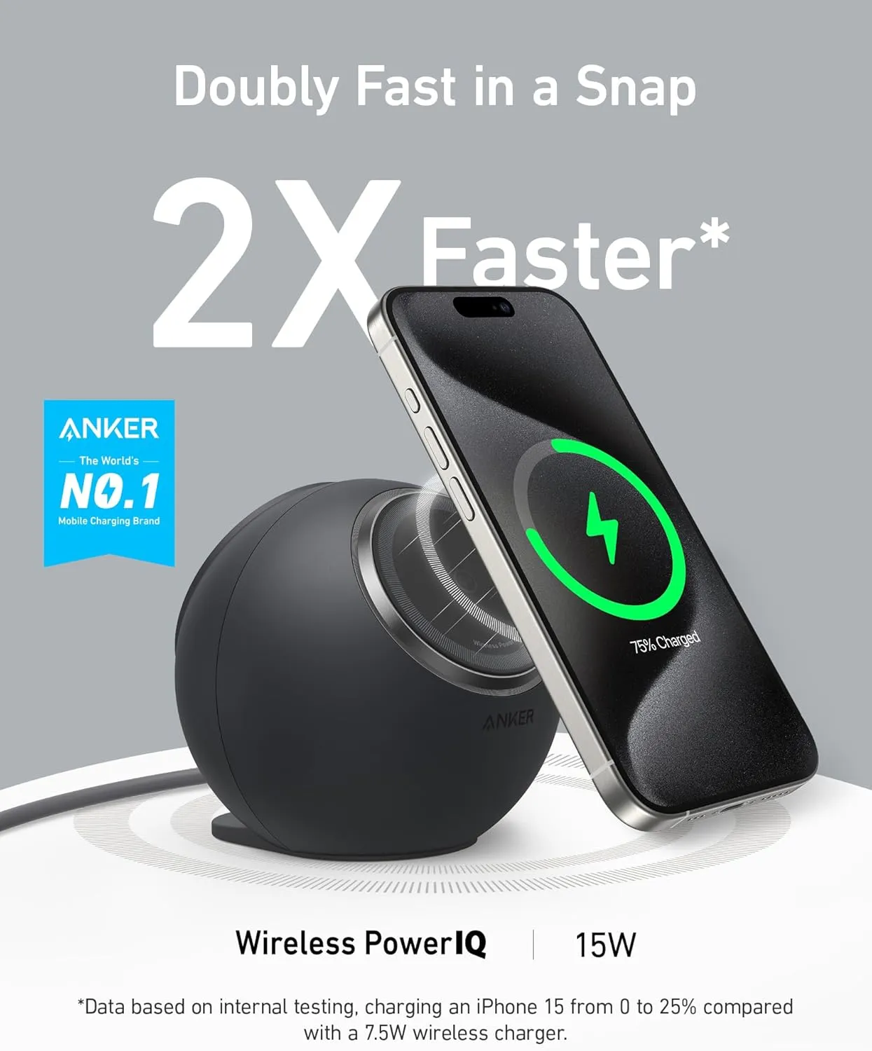 Anker MagGo Magnetic Charging Station, Qi2 Certified 15W Ultra-Fast MagSafe Wireless Charger for iPhone 15/14/13, 8-in-1 Power Strip with 3 AC and 4 USB Desktop Charger for MacBook and More