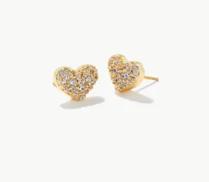 Ari Gold Pave Crystal Heart Earrings