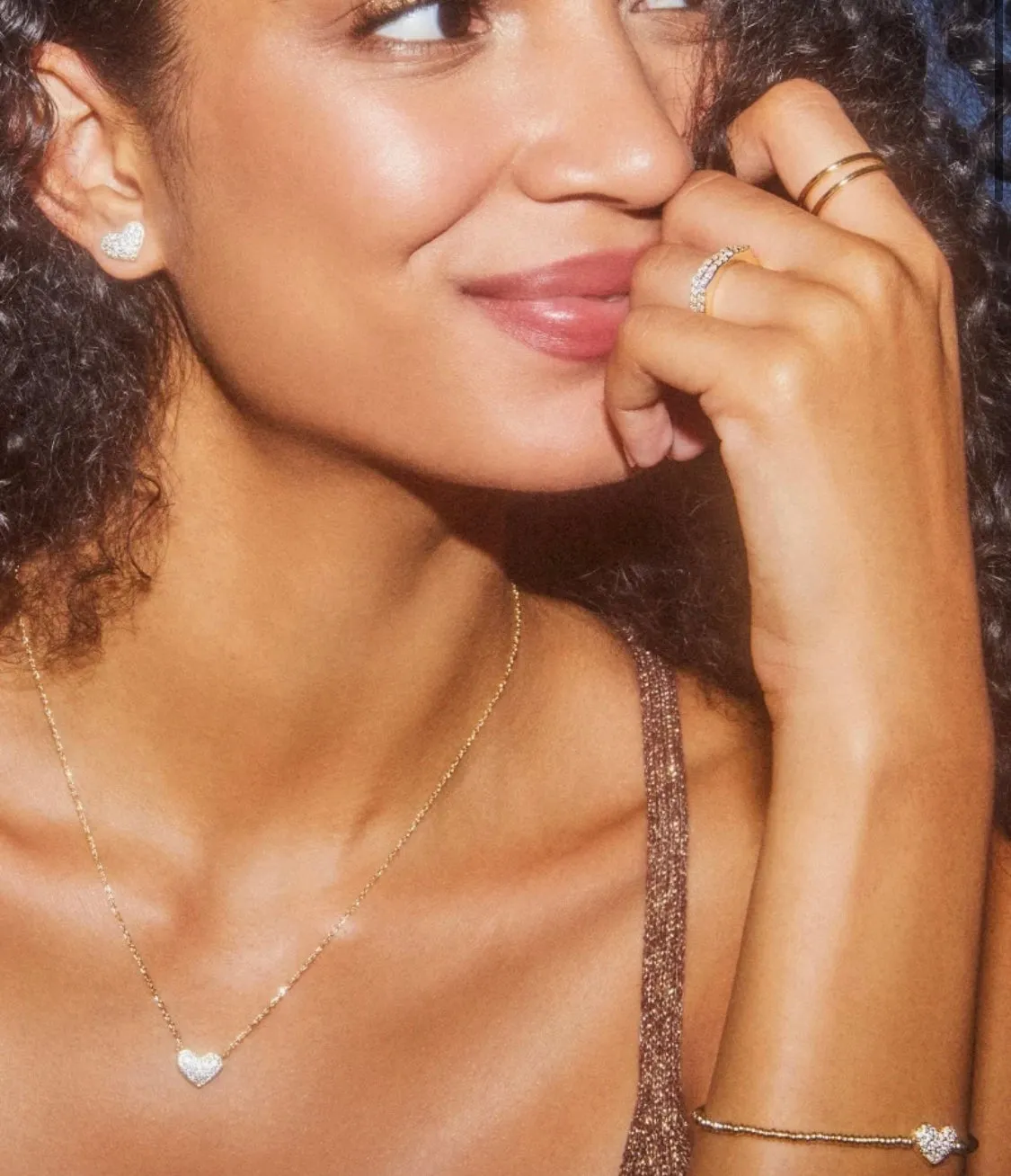 Ari Gold Pave Crystal Heart Earrings