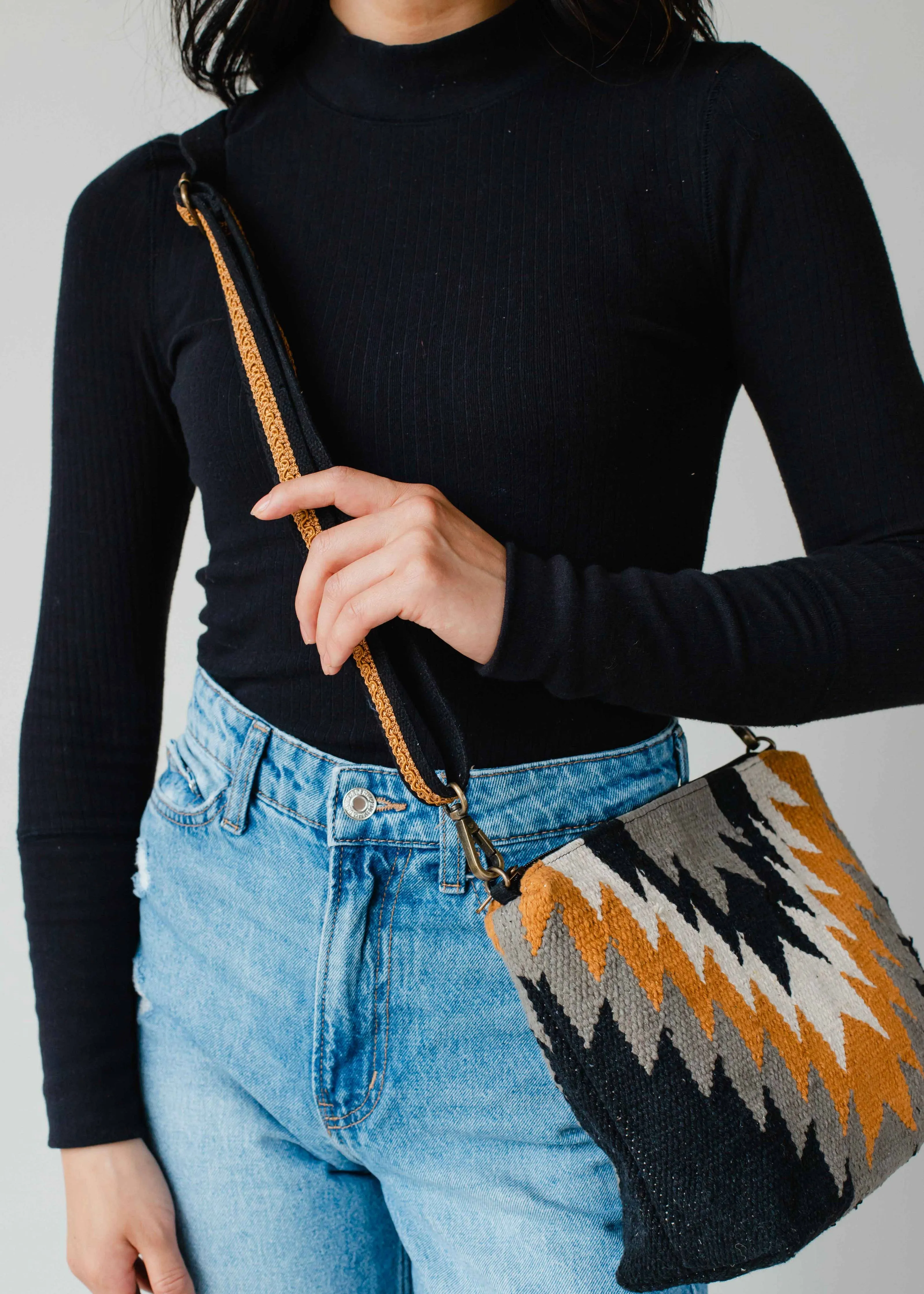 Artisanal Crossbody: Grey   Mustard