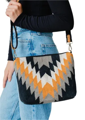 Artisanal Crossbody: Grey   Mustard