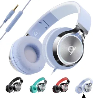 ARTIX CL750 On-Ear Headphones Wired with Mic and Volume Control  Noise Isolating Corded Over Ear Headphones with Microphone for Laptop and Computer, Plug in Headset with Cord (Aux Jack 3.5mm)