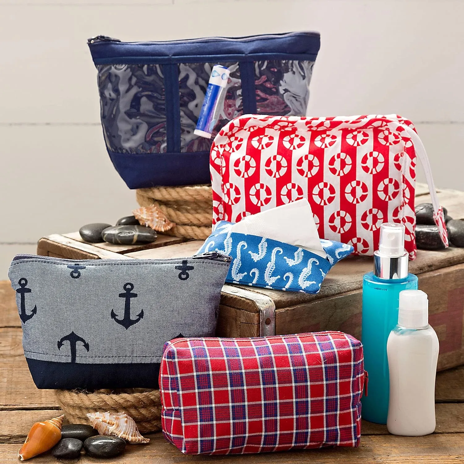 Assorted Cosmetic Tote Bag Packet, Code 9310 Sewing Pattern, One Size, White