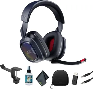 ASTRO Gaming A30 Wireless Gaming Headset for PS5, PS4, Nintendo Switch, PC, Android, Bluetooth, 3D Audio Compatible, Detachable Boom Microphone Bundle with Headphones Holder More (Blue)