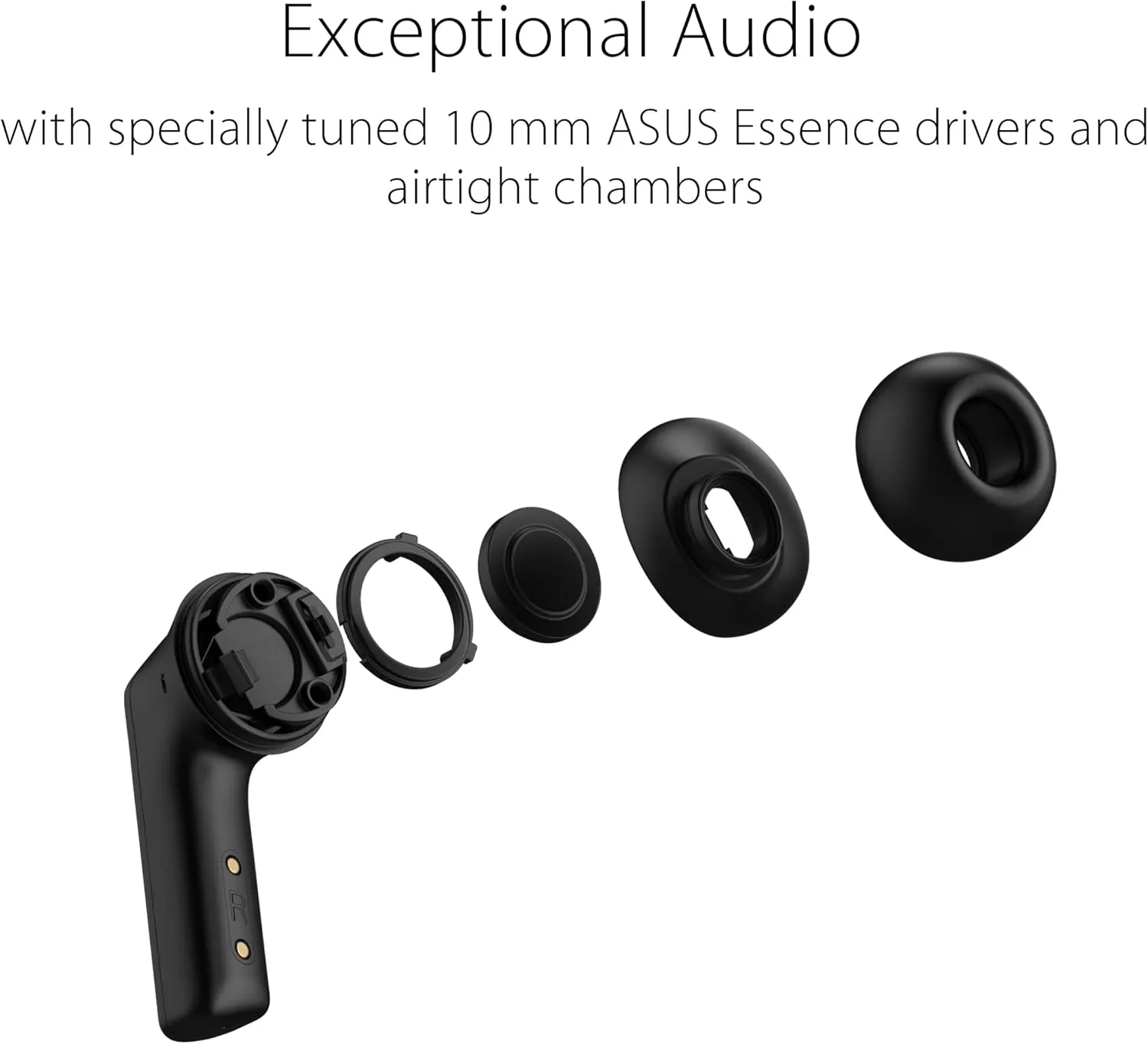 ASUS ROG Cetra True Wireless Gaming Earbuds, Low-Latency Bluetooth Earbuds, Active Noise Cancelation, 27-Hour Battery Life, IPX4 Water Resistance, Headphone with Wireless Charging,Black