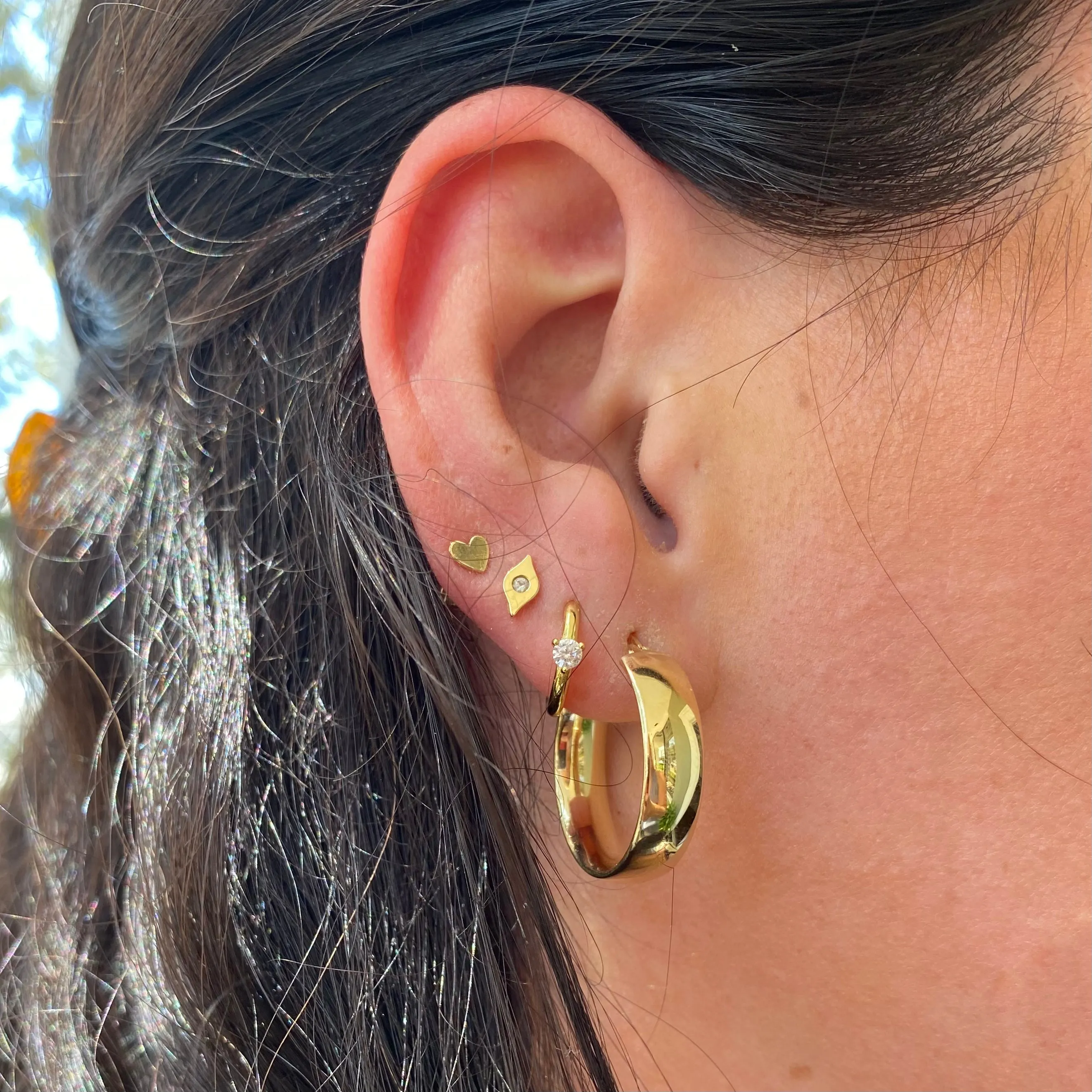 Asymmetrical Heart Studs