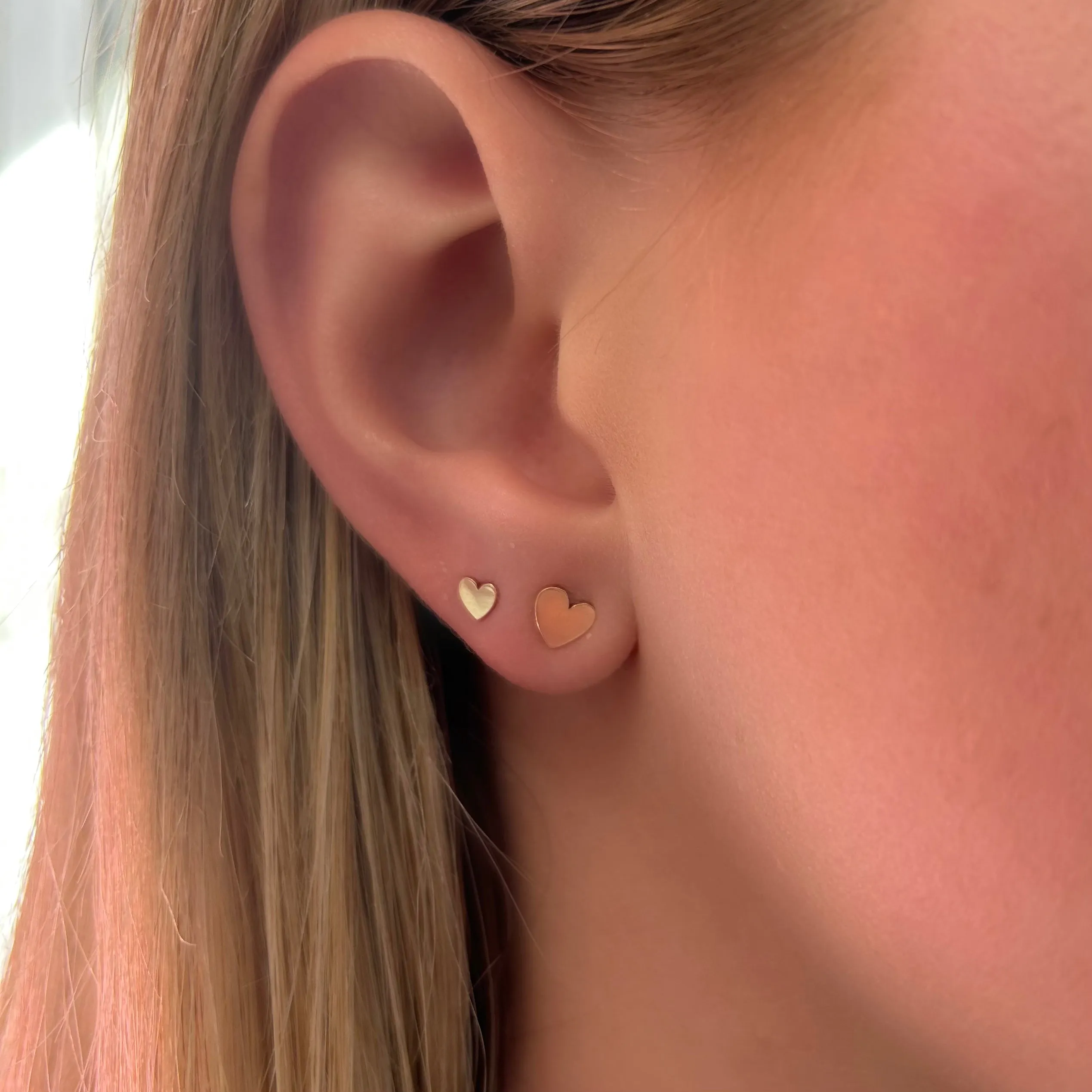 Asymmetrical Heart Studs