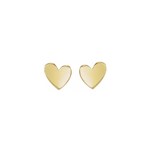 Asymmetrical Heart Studs