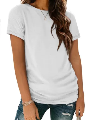 ATHMILE Womens T Shirt Summer Tops Short Sleeve Fashion Basic Casual Oversized Beach Vacation Clothes 2025 Trendy
