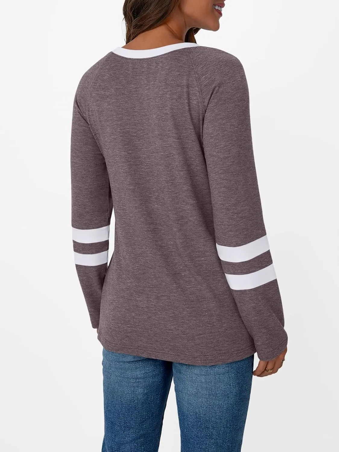 AUTOMET Womens Long Sleeve Shirts Color Block Casual Crewneck Tops Tshirt Basic Tee Fall Fashion Clothes Trendy Outfits
