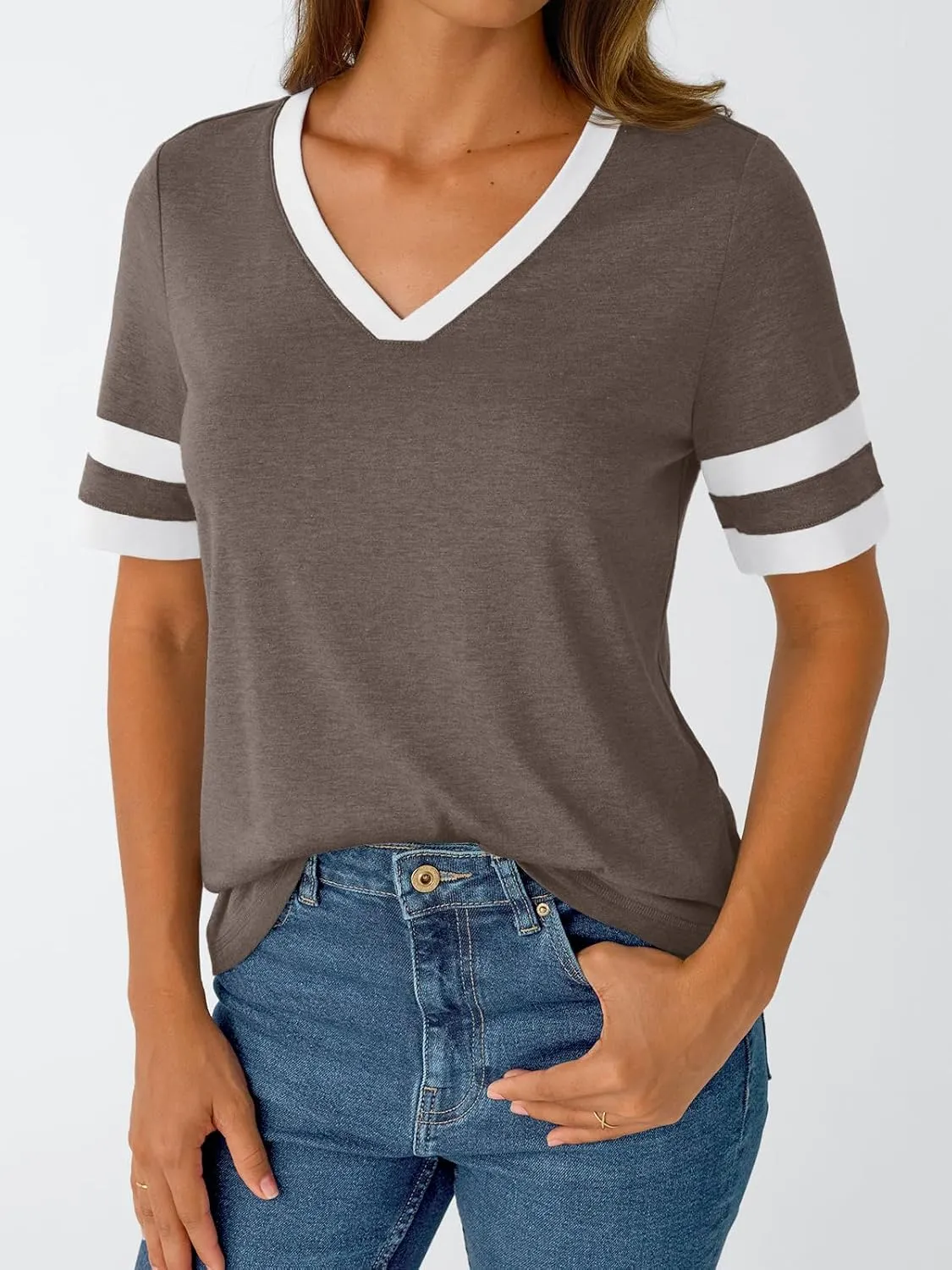 AUTOMET Women's Short Sleeve V Neck T Shirts Trendy Casual Spring Tops Summer Fashion Tees Basic Clothes